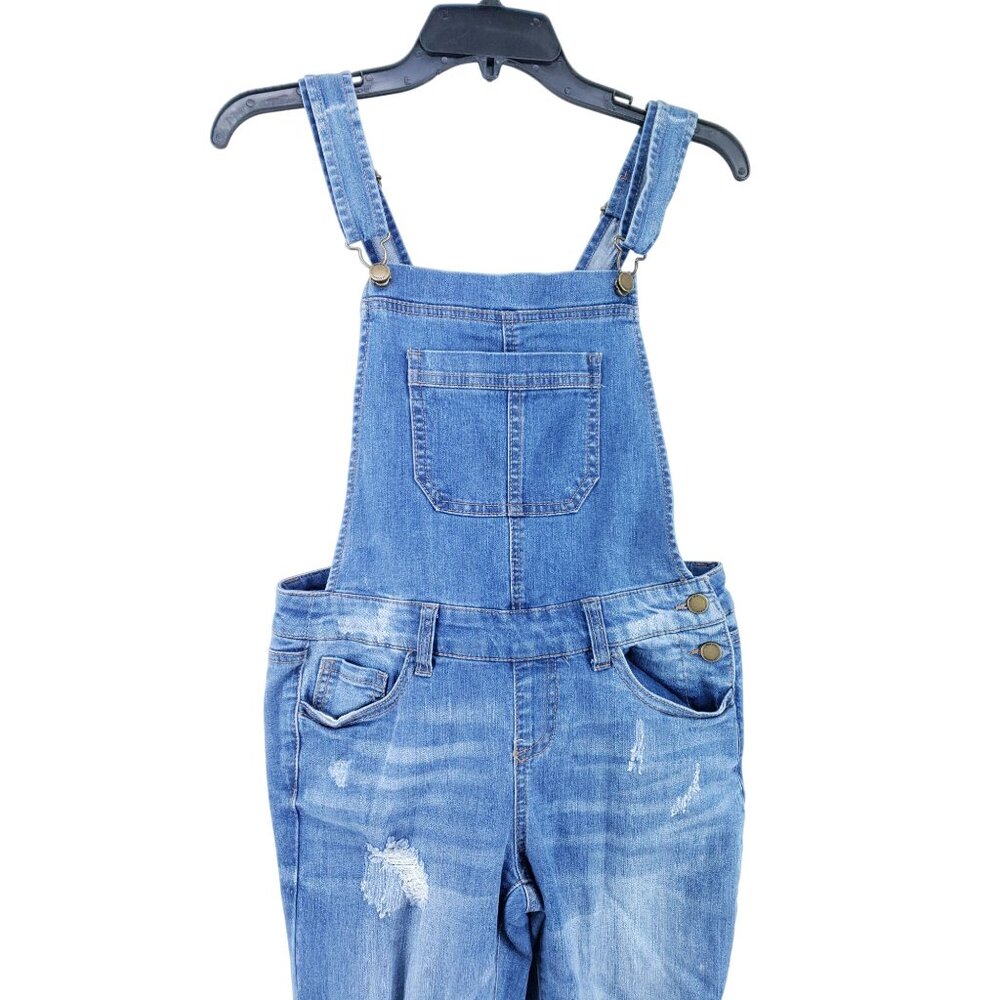 Wax Jean Basic Denim Destroyed Overalls Women's Size Small - Picture 7 of 9